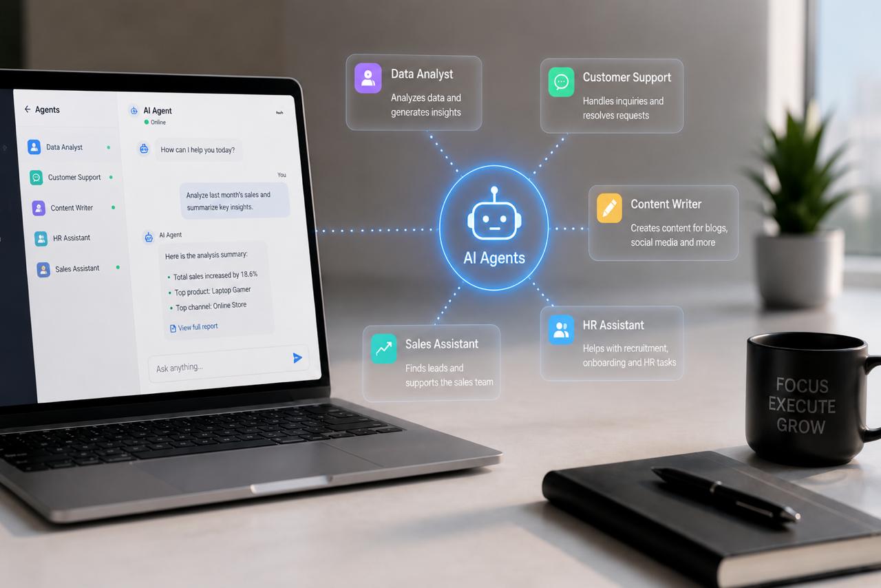 AI agent assistant interface for guided admin workflows